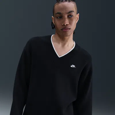 Nike Men's  Sportswear Club V-neck Sweater In Black