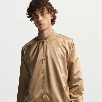 Nike Men's  Sportswear Club Varsity Jacket In Brown