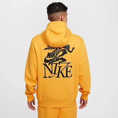 Nike Men's Sportswear Club Victory Graphic Hoodie In University Gold/university Gold/black