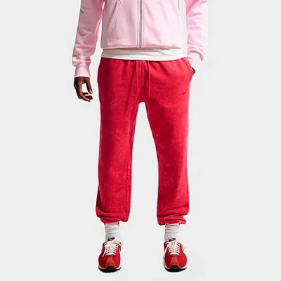Nike Men's Sportswear Club Washed Cuffed Fleece Pants In Red