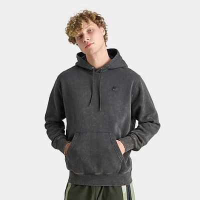 Nike Men's Sportswear Club Washed Fleece Hoodie In Gray