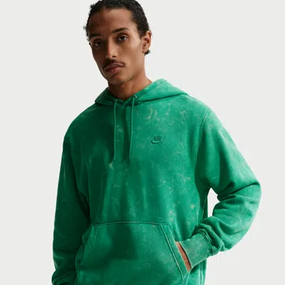 Nike Men's  Sportswear Club Washed Fleece Hoodie In Green