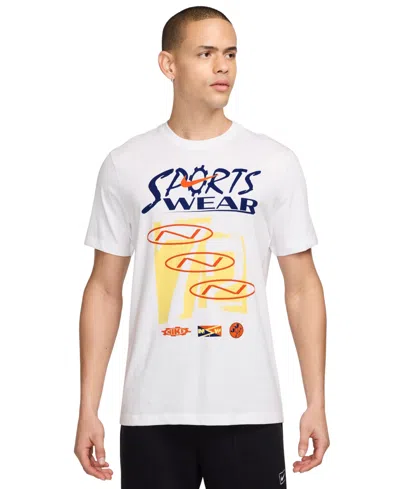 Nike Men's Sportswear Crewneck Short-sleeve Graphic T-shirt In White