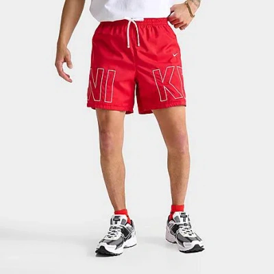 Nike Mens  Woven Monogram Flow Shorts In University Red/white