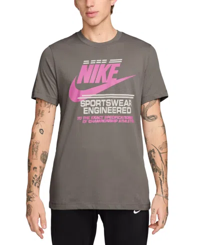 Nike Men's Sportswear Logo T-shirt In Gray