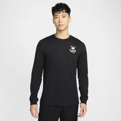 Nike Men's  Sportswear Long-sleeve T-shirt In Black