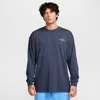 Nike Men's  Sportswear Long-sleeved M90 T-shirt In Blue