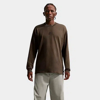 Nike Men's Sportswear Premium Essentials Futura Long-sleeve T-shirt In Brown