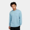 Nike Men's  Sportswear Premium Essentials Long-sleeve Pocket T-shirt In Denim Turquoise