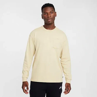 Nike Men's Sportswear Premium Essentials Long-sleeve Pocket T-shirt In Team Gold
