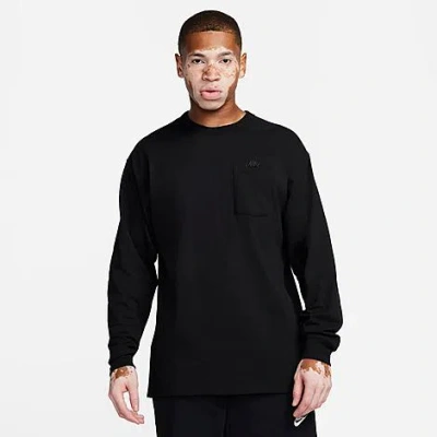 Nike Men's Sportswear Premium Essentials Long-sleeve Pocket T-shirt In Black