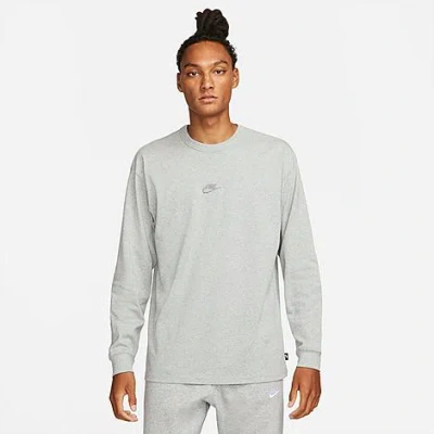 Nike Men's Sportswear Premium Essentials Long-sleeve T-shirt In Dark Grey Heather
