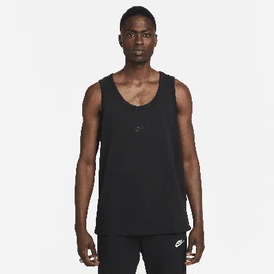 Nike Premium Essentials Logo-embroidered Cotton-jersey Tank Top In Black