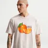 Nike Premium Orange Graphic T-shirt In White