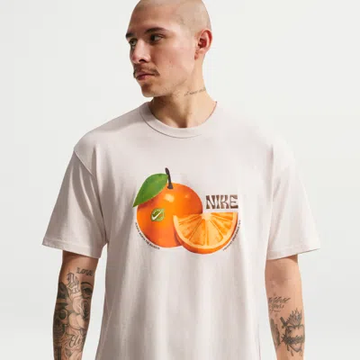 Nike Premium Orange Graphic T-shirt In White