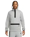 Nike Men's Sportswear Relaxed-fit 1/2-zip Tech Fleece Sweatshirt In Dk Grey Heather,(black)
