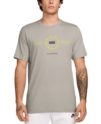 Nike Men's Sportswear Relaxed-fit Logo Graphic T-shirt In Gray