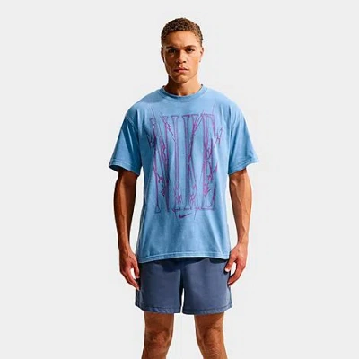 Nike Men's Sportswear Sharp Wordmark T-shirt In Blue
