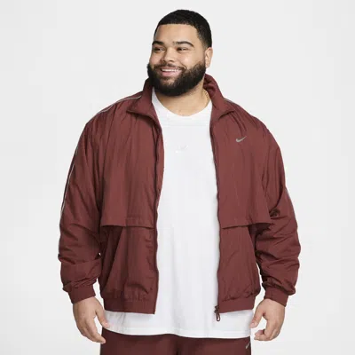 Nike Men's  Sportswear Solo Swoosh Woven Track Jacket In Brown