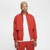 Nike Men's  Sportswear Solo Swoosh Woven Track Jacket In Dragon Red/white