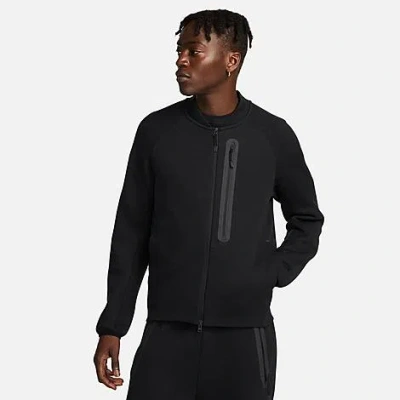 Nike Men's Sportswear Tech Fleece Bomber Jacket In Black/black