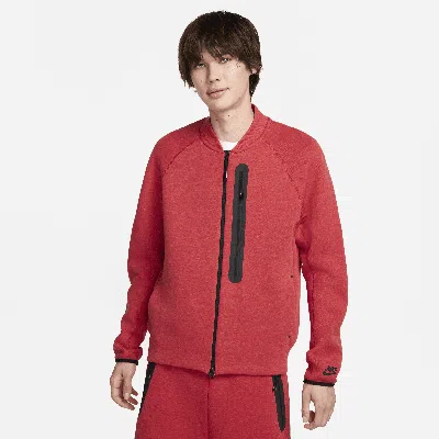 Nike Men's  Sportswear Tech Fleece Bomber Jacket In Red