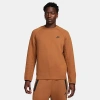 Nike Men's Sportswear Tech Fleece Crew Sweatshirt In Light British Tan/black