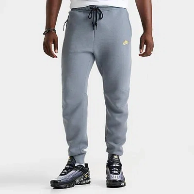 Nike Men's Sportswear Tech Fleece Jogger Pants In Cool Grey/metallic Gold