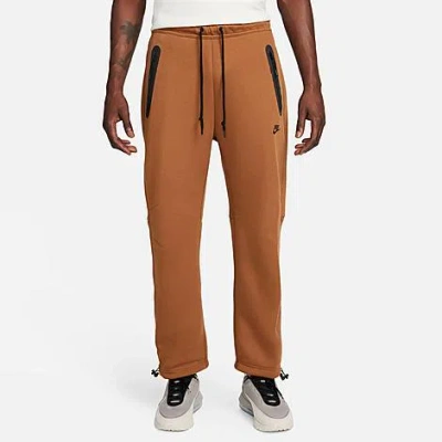 Nike Men's Sportswear Tech Fleece Open-hem Sweatpants In Light British Tan/black