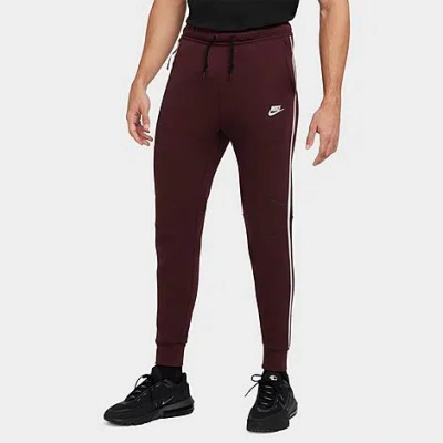 Nike Men's Sportswear Tech Fleece Reflective Jogger Pants In Burgundy Crush