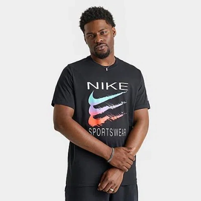 Nike Men's Sportswear Triple Swoosh T-shirt In Black
