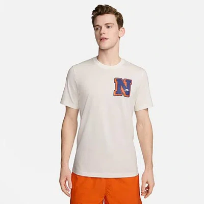 Nike Men's Sportswear Varsity Letter Graphic T-shirt Size 2xl 100% Cotton In Neutral