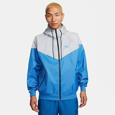 Nike Men's Sportswear Windrunner Woven Hooded Jacket In Star Blue/wolf Grey/star Blue