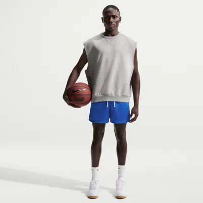 Nike Men's Standard Issue 5" Practice Mesh Basketball Shorts In White
