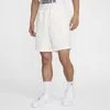 Nike Men's Standard Issue 8" Dri-fit Fleece Basketball Shorts In White
