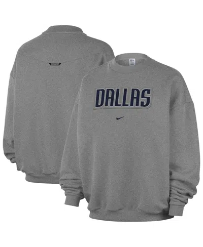 Nike Men's Standard Issue Dallas Mavericks Fleece Crewneck Sweatshirt In Gray