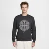 Nike Men's Standard Issue Dri-fit Basketball Crew-neck Sweatshirt In Black