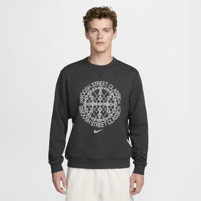 Nike Men's Standard Issue Dri-fit Basketball Crew-neck Sweatshirt In Black