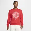 Nike Men's Standard Issue Dri-fit Basketball Crew-neck Sweatshirt In Red