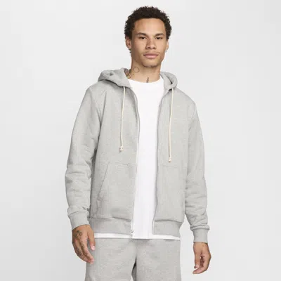 Nike Men's Standard Issue Dri-fit Full-zip Basketball Hoodie In Grey