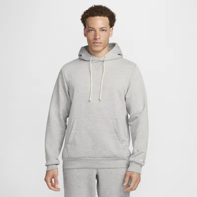 Nike Men's Standard Issue Dri-fit Pullover Basketball Hoodie In Dk Grey Heather/pale Ivory