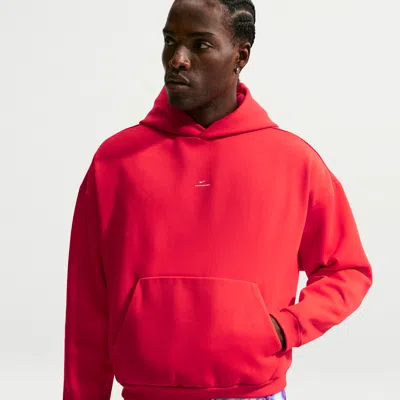 Nike Men's Standard Issue Therma-fit Brushed Basketball Pullover Hoodie In Red