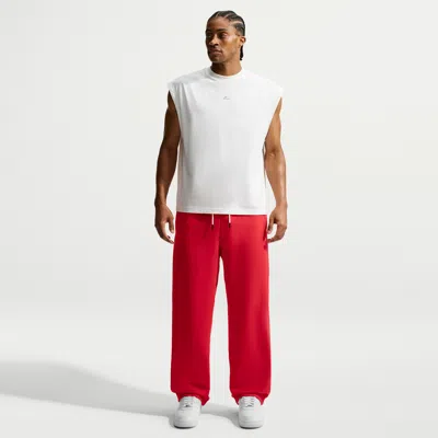 Nike Men's Standard Issue Therma-fit Brushed Open-hem Basketball Pants In White