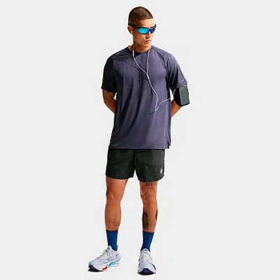 Nike Men's Stride 5" Brief-lined Reflective Running Shorts In Blue