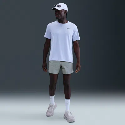 Nike Men's Stride 5" Brief-lined Running Shorts With Reflective Accents In White