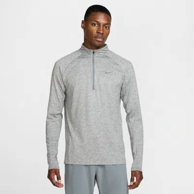 Nike Men's Stride Dri-fit 1/4-zip Running Top In Smoke Grey/heather