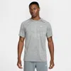 Nike Men's Stride Dri-fit Adv Short-sleeve Running Top In Smoke Grey/heather