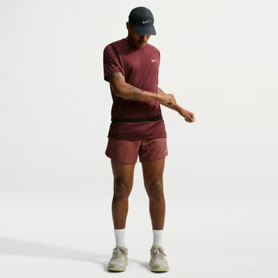 Nike Men's Stride Dri-fit 5" Brief-lined Running Shorts In Burgundy