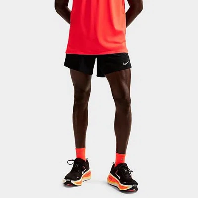 Nike Men's Stride Dri-fit Brief-lined 5" Running Shorts In Black