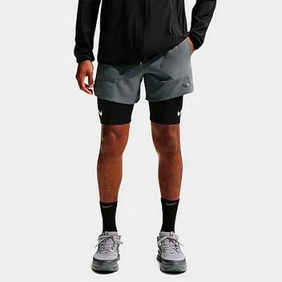 Nike Men's Stride Dri-fit 5" Brief-lined Running Shorts In Gray